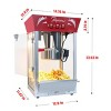 INFURNIC Popcorn Poppers Commercial Popcorn Maker 12 Oz Kettle with Tempered Glass and Warming Deck for Parties, Red, 14.69"*12.91"*23.03" - 4 of 4