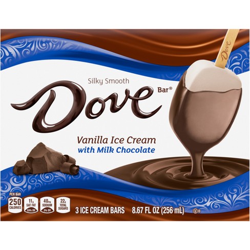 Dove Vanilla Ice Cream With Milk Chocolate Bars - 3ct : Target