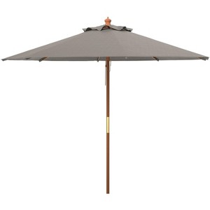 Cannes 11Ft Wooden Pulley Market Umbrella  - PAT8109 - Safavieh - 1 of 4