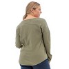 Aventura Clothing Women's Nyla Embroidered Long Sleeve Split Neck Blouse - 3 of 4