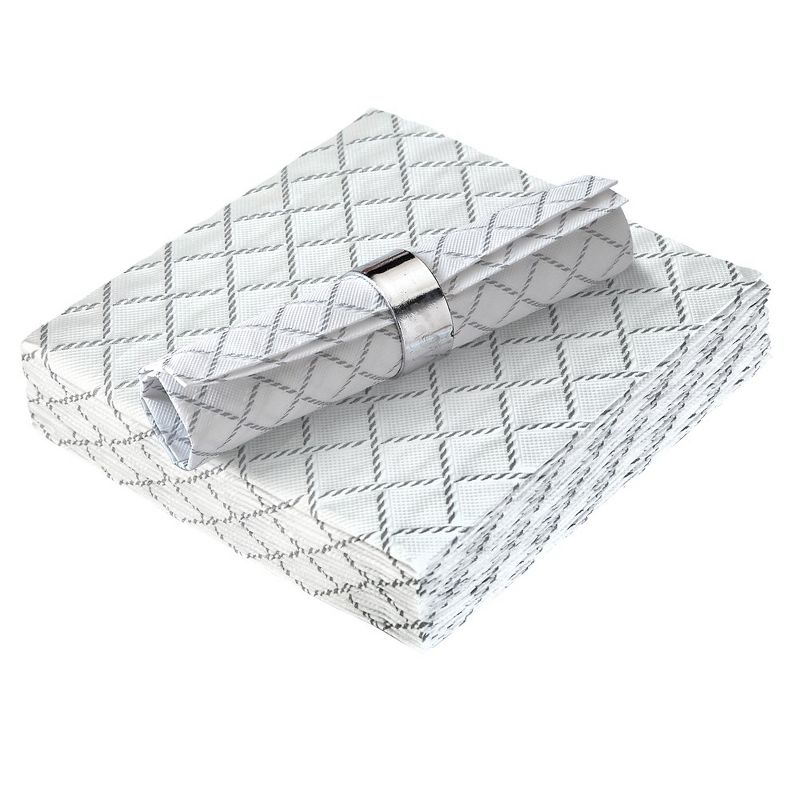 Silver Spoons Quilted Linen Look Napkins for Events, 1 of 4