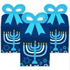 Big Dot of Happiness Hanukkah Menorah - Square Favor Gift Boxes - Chanukah Holiday Party Bow Boxes - Set of 12 - 2 of 4