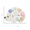 HomeRoots 32" White Blue And Pink Cotton Hedgehog Floral Print Bath Rug - 3 of 4