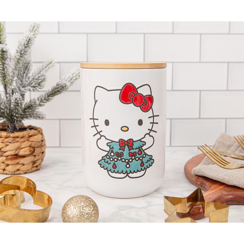 Silver Buffalo Sanrio Hello Kitty Holiday 6-Inch Ceramic Snack Jar, 3 of 9