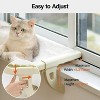 Mewoofun Pet Toy Window Sill Mount Cat Perch for Indoor Cats, Lounge Mount Pet Hammock with Hook, No Drilling or Suction Cup, White, 23.2"*14"*7" - 4 of 4
