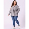 Agnes Orinda Women's Plus Size Winter Zipper Drawstring Waist Long Sleeve with Pockets Fashion Jackets - 3 of 4