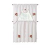 Kate Aurora Holiday Collection Rod Pocket Embroidered Poinsettia Christmas 3 Pc Cafe Kitchen Curtain Tier & Valance Set - 2 of 2