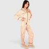 Anna-Kaci Lounge Women's Satin Pajama Set with Baroque Print Button-Up Top and Matching Pants - 3 of 4
