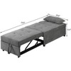 Acekool 4-in-1 Adjustable Sleeper Chair, Convertible Sofa Bed with Backrest & Pillow, Modern Folding Bed for Bedroom, Living Room, Gray - 3 of 4