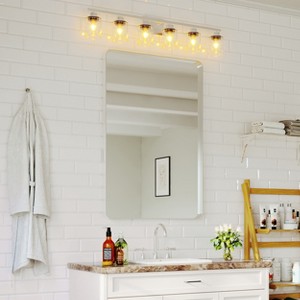 Wall-Mounted Mirror Rectangle Bathroom Vanity Mirrors Framed Mirrors Aluminum Framed Bathroom Mirror - 1 of 4