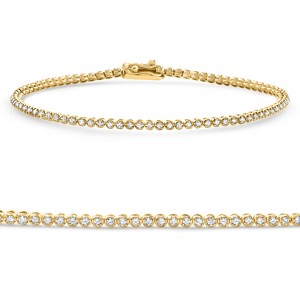 Pompeii3 14k Yellow Gold 1Ct TW Natural Diamond Tennis Line Bracelet 7" - 1 of 4