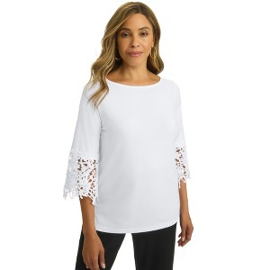 Jessica London Women's Plus Size Lace Applique Top - 1 of 4