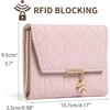 FATMOON Small Wallet for Women Leather RFID Blocking Card Holder Easy-to-Use Bifold with Zipper Coin Pocket & ID Window - 3 of 4