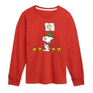 Boys' - Peanuts - Snoopy And Group Long Sleeve Graphic T-Shirt - 1 of 4