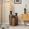 FURNIinspire Decorative Vases 3 Piece Classic Neat Floor Vase Living Room Flower Vase Home Decor for Dining Room, Entryway, Black, 6.69"*6.69"*27.56" - 2 of 4