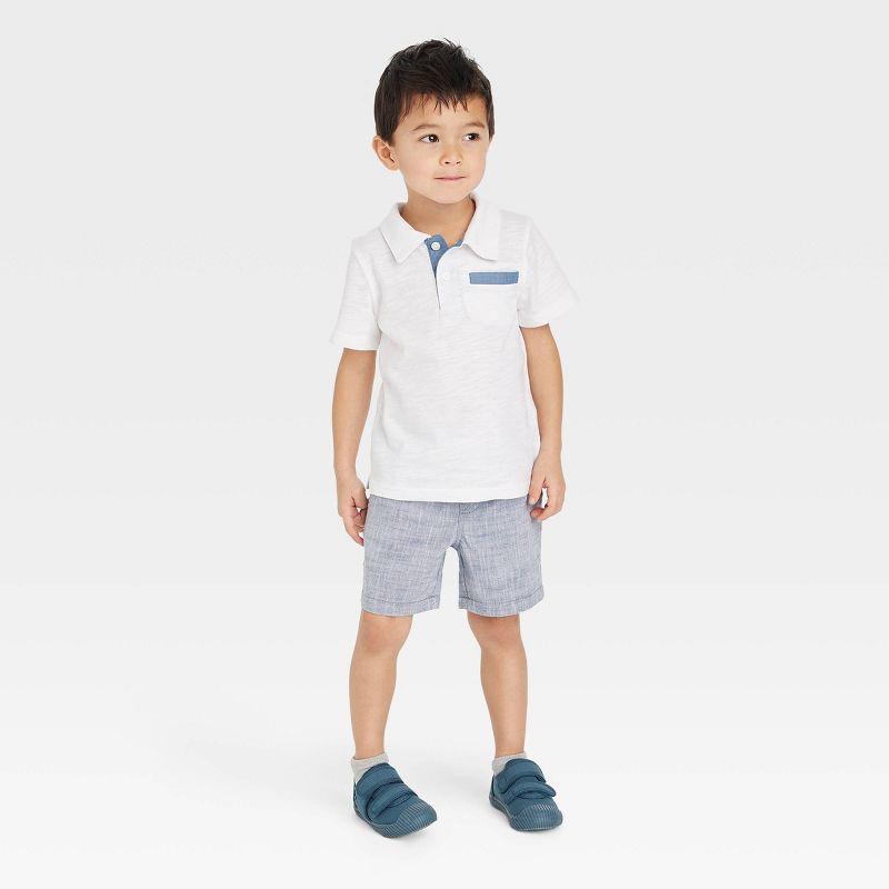Toddler Boys' Chambray Pull-On Shorts - Cat & Jack™, 3 of 4