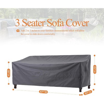 Waterproof Outdoor Patio Sofa/Loveseat/Bench Cover - Gray - Dancing Garden Collection