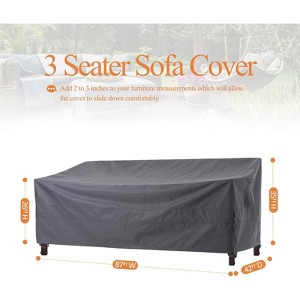 Waterproof Outdoor Patio Sofa/Loveseat/Bench Cover - Gray - Dancing Garden Collection - 1 of 4