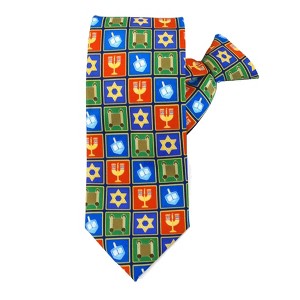 Jacob Alexander Boys' Happy Hanukkah Squares Clip-On Necktie - 14 inch - 1 of 3