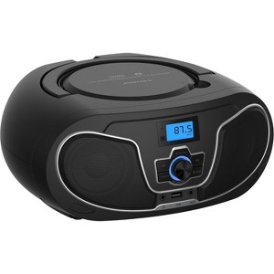 PHILIPS Bluetooth CD Player Boombox – Black, Top-Loading, Dynamic Bass Boost, Dual Speakers, FM Radio, USB/AUX Input, CD-R/CD-RW/MP3 Compatible - 1 of 4