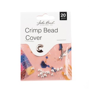 John Bead Must Have Findings Metal Silver 3mm Bead Crimp Covers for Jewelry Making Findings, 20 Pieces - 1 of 4