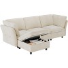Modular Sectional Sofa, 97" L Shape 3 Seater Sofas with Ottoman and Pillows, Velvet Deep Seat Cloud Couch L-Shaped Sectional Couches - 2 of 4