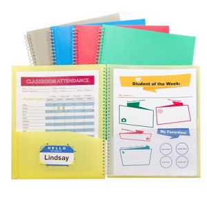 C-Line 8-Pocket Spiral-Bound Poly Portfolio, Assorted Tropic Tones, Single - 1 of 1