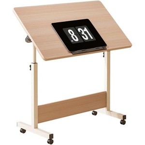 Small Standing Desk, Adjustable Height Desktop, Foldable Stand Up Desk with Wheels Mobile Computer Table, Sit Stand up Desk, for Small Spaces - 1 of 3