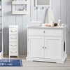 Tangkula Wooden Cat Litter Box Enclosure w/ Drawer Side Table Furniture - 4 of 4