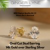 Oval Cut Stud Earrings for Women 5 Ct Simulated Diamond Sterling Silver Ginger Lyne - 2 of 4