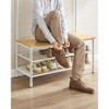 VASAGLE Coat Rack - Hall Tree with Shoe Storage Bench - Oak and White - 4 of 4