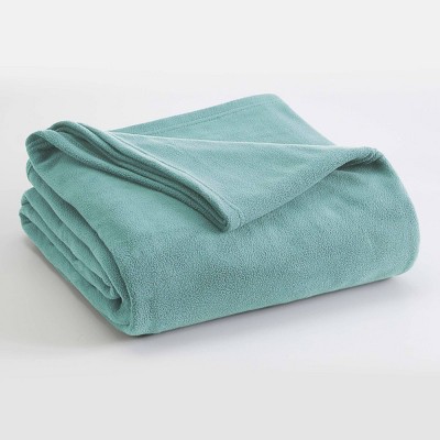 King Micro Fleece Bed Blanket Aqua - Vellux