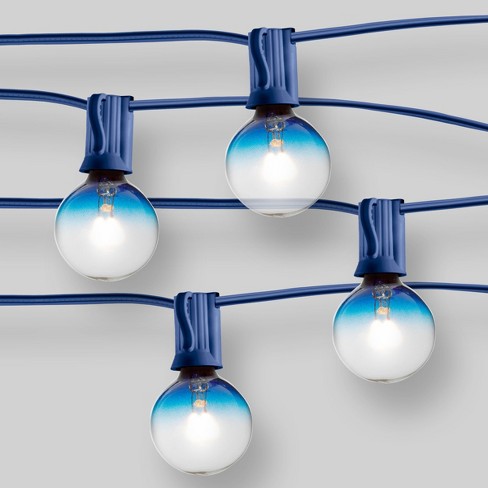 20ct Outdoor String Lights G40 Blue Ombre Bulbs Blue Wire Room Essentials