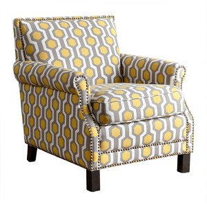 Chloe Fabric Pattern Club Chair Yellow - Abbyson Living