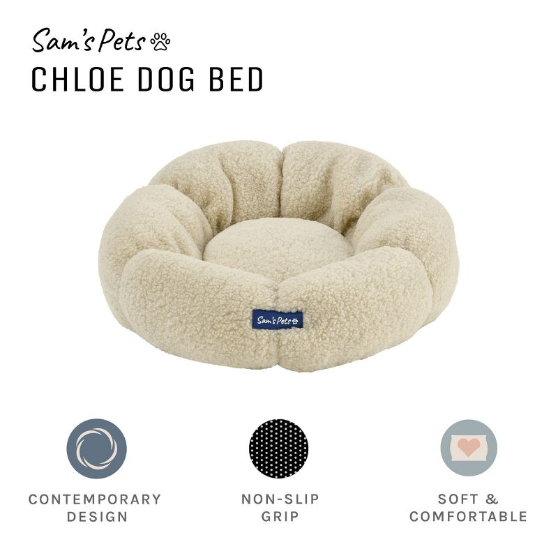 Chloe 19.68'' Cuddler Dog Bed in Beige, 2 of 10