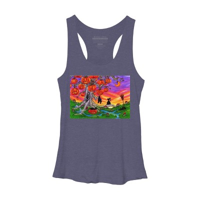 Women's Design By Humans WAITING FOR HALLOWEEN By Buddyforme Racerback Tank Top