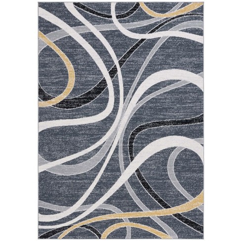 Odyssey Ody812 Power Loomed Area Rug - Black/grey Gold - 8'9