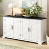 Country Style Wooden Sideboard Buffet Cabinet Accent Storage Cabinet Cupboard Console Table w/Pine Doors & Legs, 4 Metal Handles for Entryway - 2 of 4