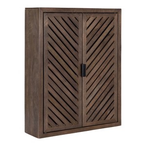 Kate and Laurel Mezzeta Tall 2-Door Bath Cabinet, 22x28, Natural - 1 of 4