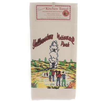 Decorative Towel 24.0" Yellowstone Park 100% Cotton Old Faithful  -  Kitchen Towel
