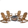 Christopher Knight Home Hermes Outdoor Acacia Wood 5 Piece Adirondack Rocking Chair and Fire Pit Set - 2 of 4