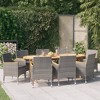 vidaXL Patio Dining Set Outdoor Dining Set Table and Chair Set for Garden - Gray 9 Piece with Cushions - 2 of 4