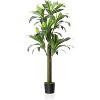 Artificial Dracaena Tree, 5.4 ft Tall Fake Dracaena Plant with Pot, Faux Topiary Yucca Trees for Office Home Living Room Porch Patio DéCor - 2 of 4