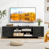 Costway TV Stand for 70" TVs Modern Entertain Center with Power Outlet & 2 Cable Holes Brown/Black - 4 of 4
