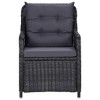 vidaXL Rattan Chair Set of 2 Black and Dark Grey - 3 of 4