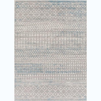Mark & Day West Terre Haute 6'7"x9' Rectangle Washable Woven Indoor Area Rugs Taupe: Stain-Resistant, Bohemian Decor