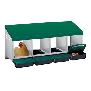 Chicken Nesting Boxes, 4 Compartment Metal Roll Away Nest Box for Chicken and Poultry to Collect Eggs, Chicken Laying Box for Chicken Coop - 1 of 4