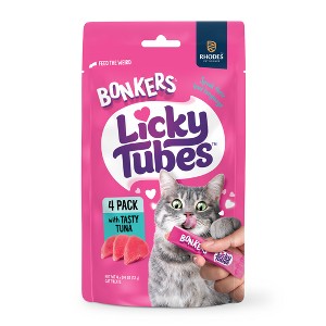 Bonkers Licky Tubes, Wet Tasty Tuna Flavored Cat Treats, 4 Tubes - 1 of 4