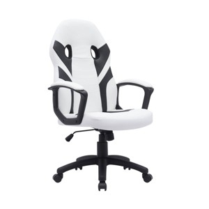Brassex 46.26" Josie Gaming Chair White/Black - 1 of 4
