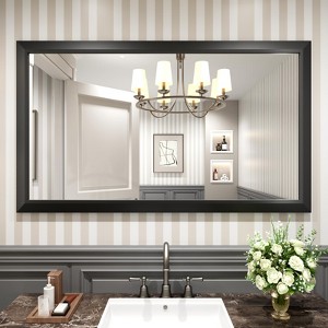 Apmir High-Strength Tempered Glass and Aluminum Alloy Framed French Cleat Mounted Wall Decor Mirror in matte black with 5-Year Warranty - 1 of 4